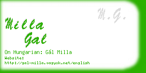 milla gal business card
